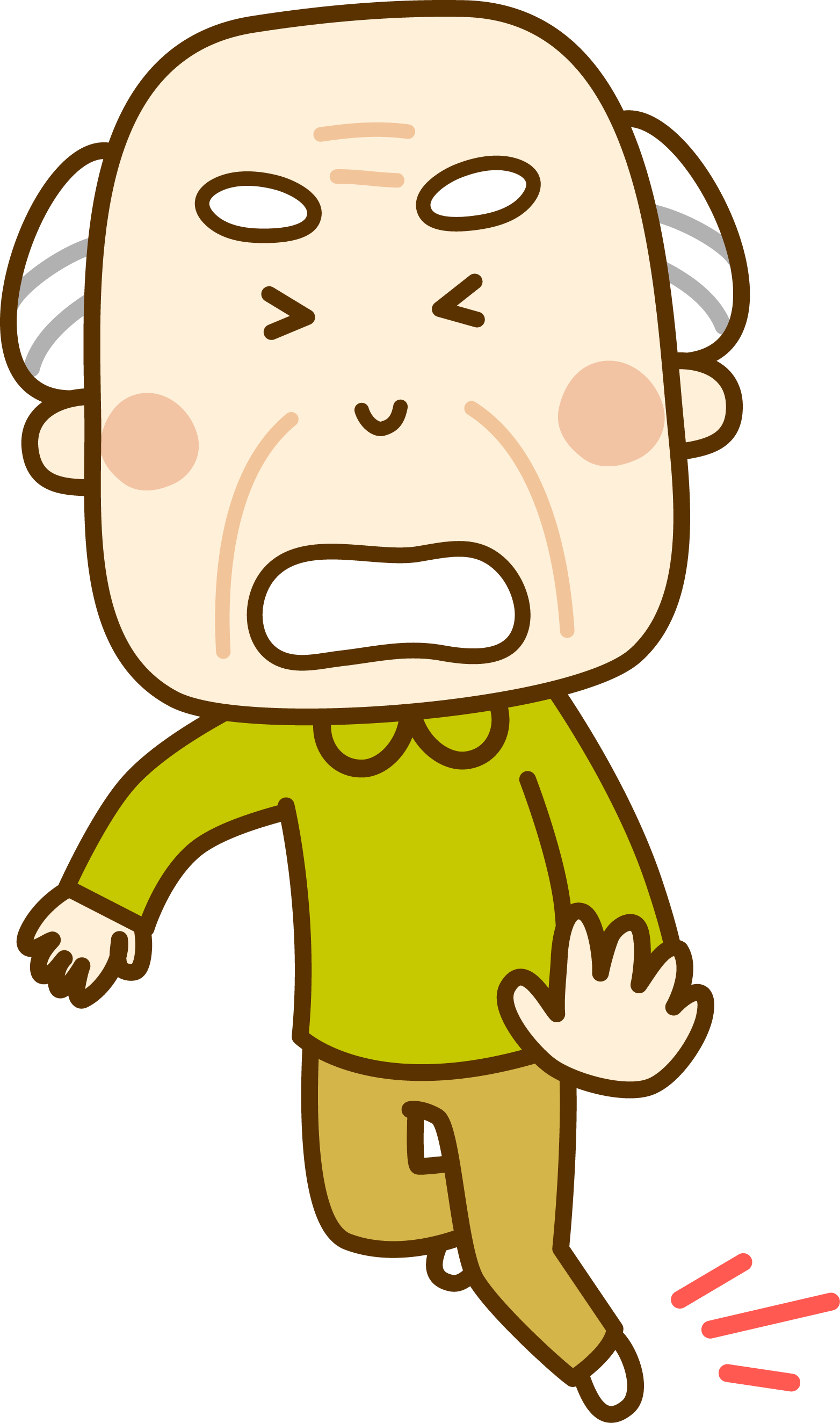 つまづいて足を痛めるおじいさんのイラスト